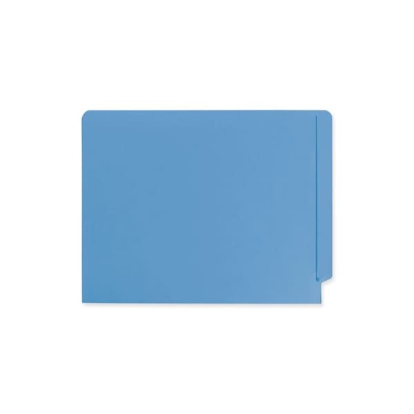 Smead Smead, REINFORCED END TAB COLORED FOLDERS, STRAIGHT TAB, LETTER SIZE, BLUE, 100PK 25010 - main